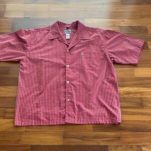 Quiksilver Boys Red Plaid Collared Shirt